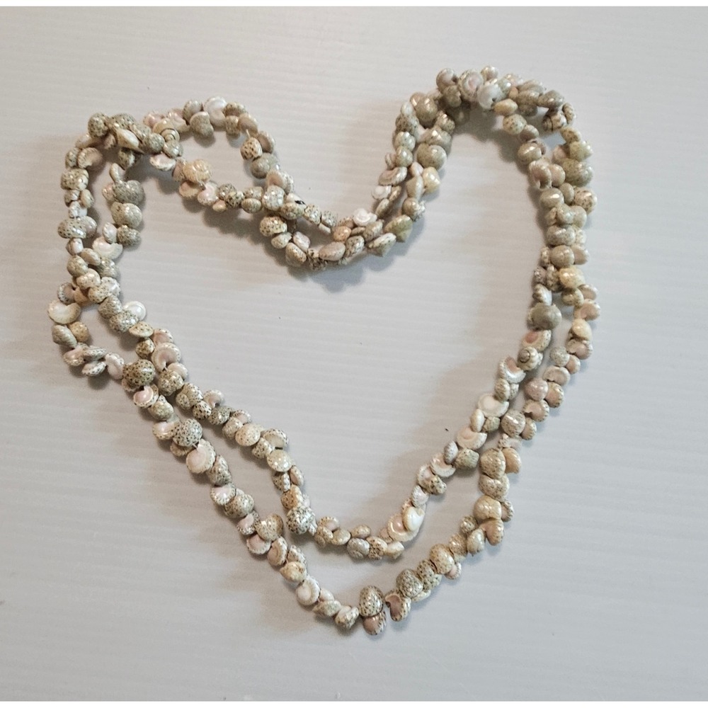 Boho shell beaded necklace | Natural seashell strand | Beach style jewelry